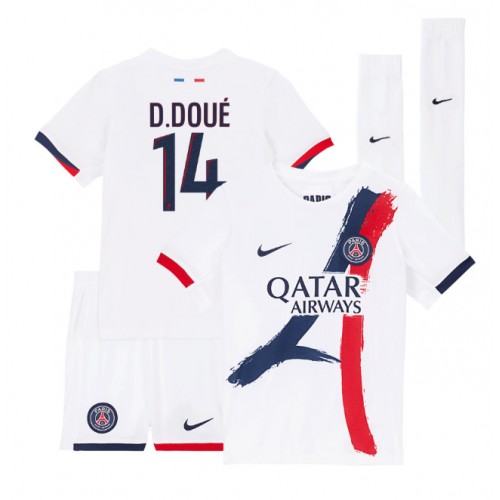 Dětský fotbalový dres Paris Saint-Germain Desire Doue #14 2024-25 Venkovní Krátký Rukáv (+ trenýrky)